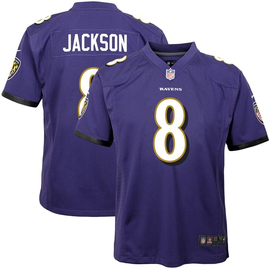 Lamar Jackson Baltimore Ravens Youth Game Jersey – Purple 2019