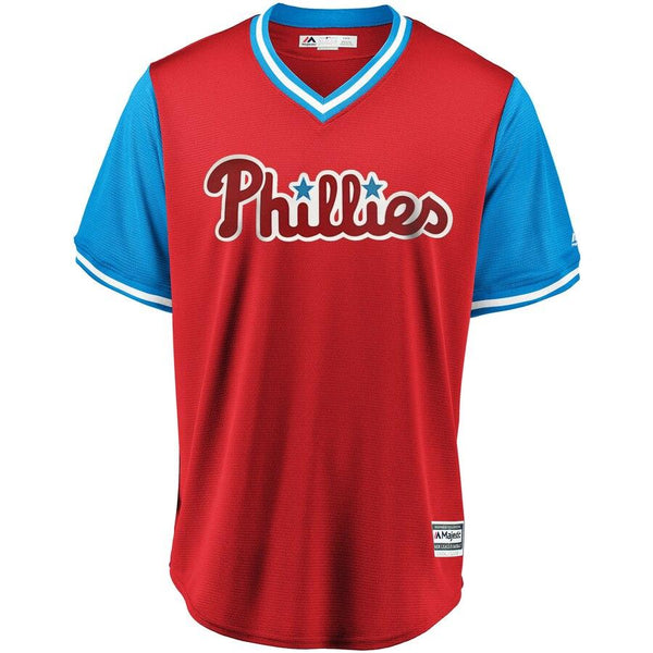 Jake Arrieta "Snake" Philadelphia Phillies Majestic Players' Weekend Cool Base Jersey – Scarlet/Light Blue 2019