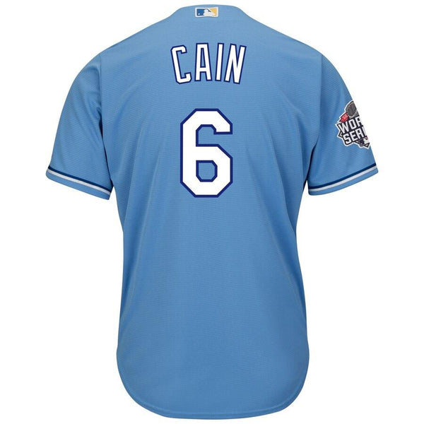 Lorenzo Cain Kansas City Royals Majestic 2015 World Series Bound Cool Base Jersey - Light Blue 2019