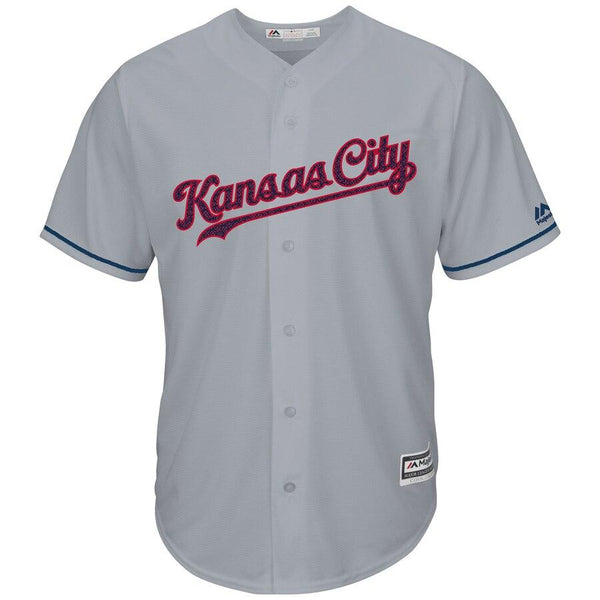 Lorenzo Cain Kansas City Royals Majestic Fashion Stars &amp; Stripes Cool Base Player Jersey - Gray 2019