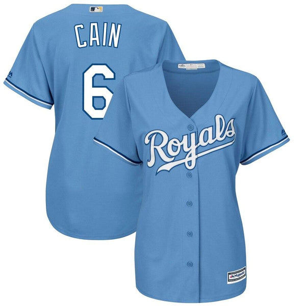 Lorenzo Cain Kansas City Royals Majestic Women's Alternate Cool Base Player Jersey - Light Blue 2019