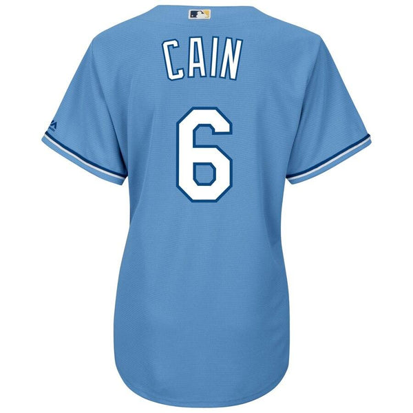 Lorenzo Cain Kansas City Royals Majestic Women's Alternate Cool Base Player Jersey - Light Blue 2019