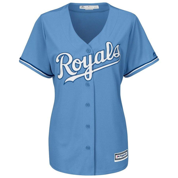 Lorenzo Cain Kansas City Royals Majestic Women's Alternate Cool Base Player Jersey - Light Blue 2019
