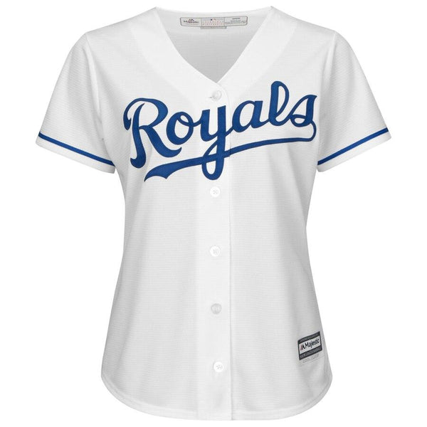 Lorenzo Cain Kansas City Royals Majestic Women's Cool Base Player Jersey - White 2019
