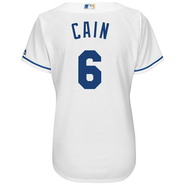 Lorenzo Cain Kansas City Royals Majestic Women's Cool Base Player Jersey - White 2019
