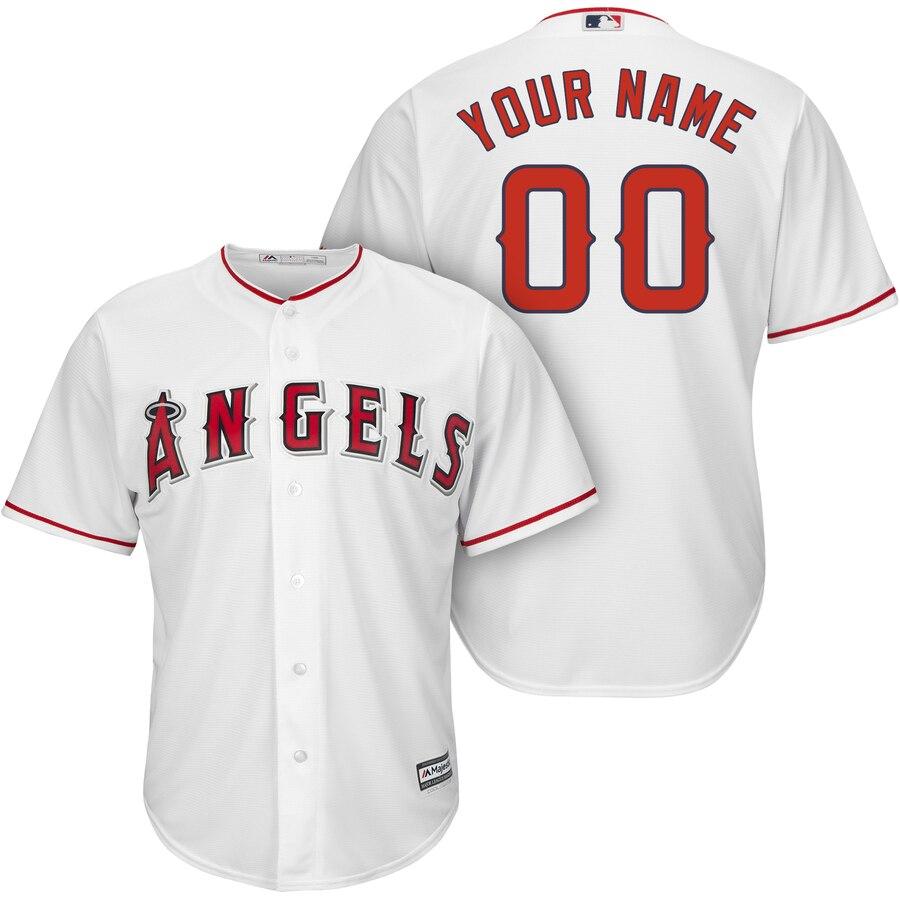 Los Angeles Angels Majestic Cool Base Custom Jersey - White 2019