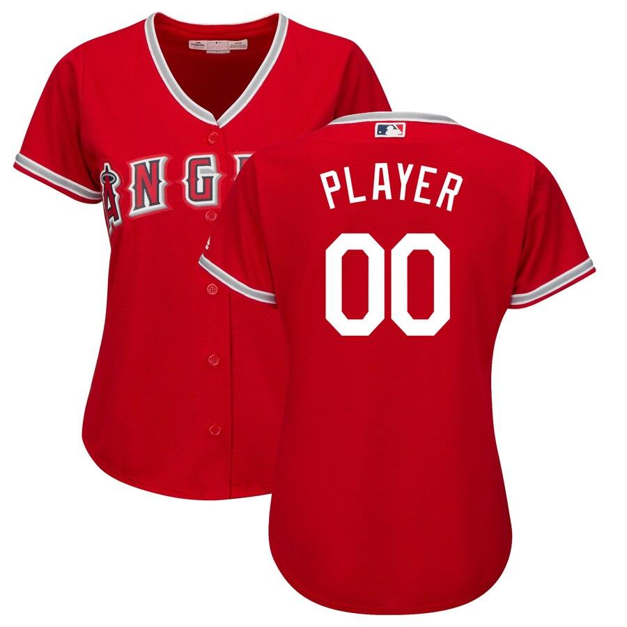 Los Angeles Angels Majestic Women's Cool Base Alternate Jersey - Scarlet 2019