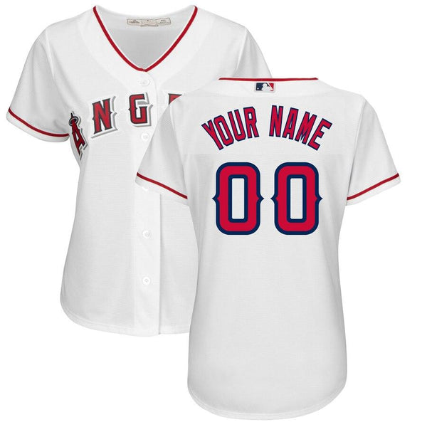 Los Angeles Angels Majestic Women's Home Cool Base Custom Jersey - White 2019