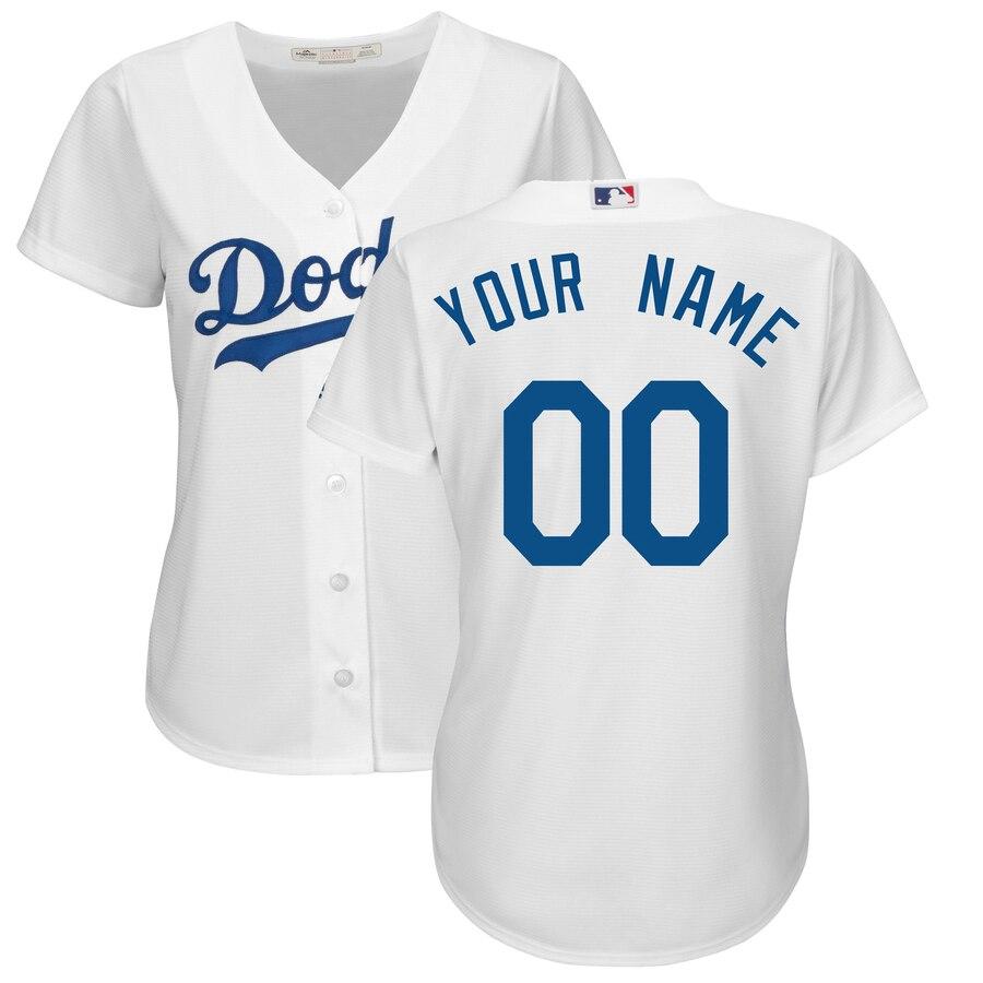 Los Angeles Dodgers Majestic Women's Cool Base Custom Jersey - White 2019