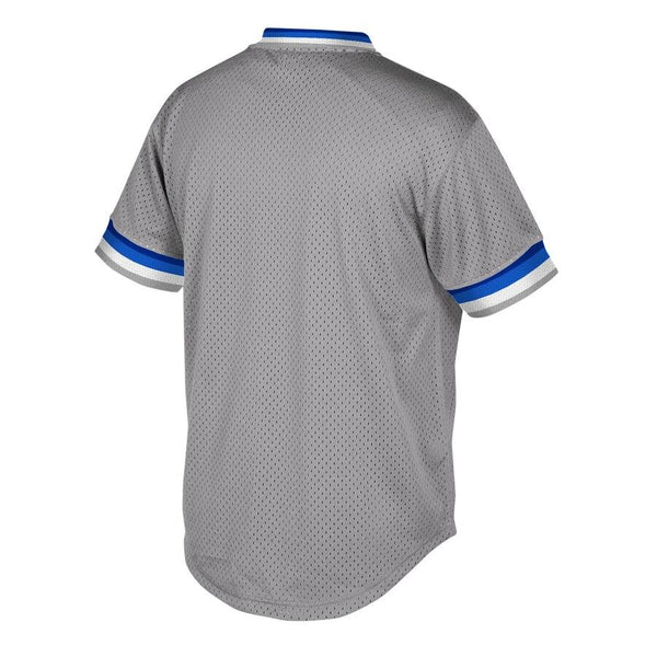 Los Angeles Dodgers Mitchell &amp; Ness Cooperstown Collection Mesh Wordmark V-Neck Jersey – Gray 2019