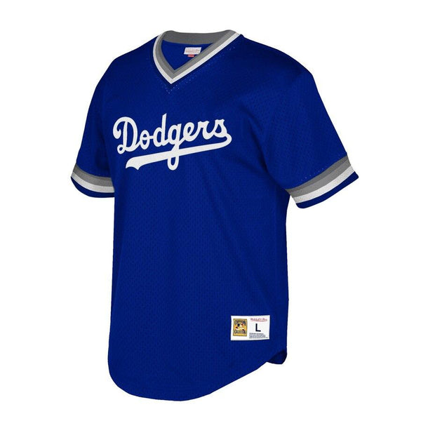 Los Angeles Dodgers Mitchell &amp; Ness Cooperstown Collection Mesh Wordmark V-Neck Jersey – Royal 2019