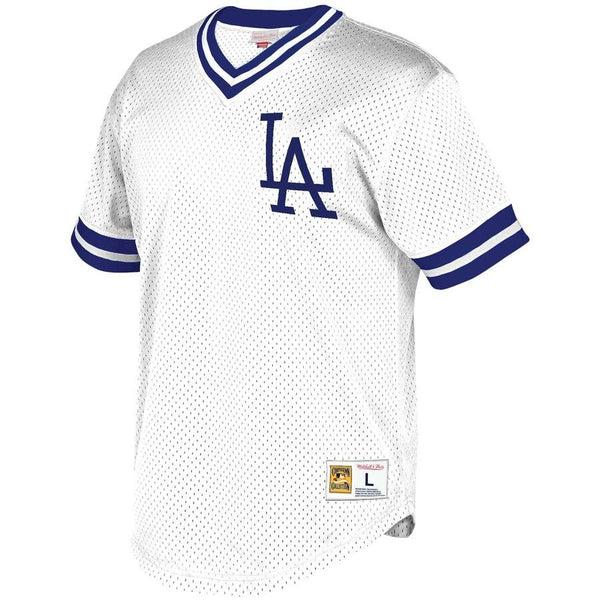 Los Angeles Dodgers Mitchell &amp; Ness Mesh V-Neck Jersey – White 2019