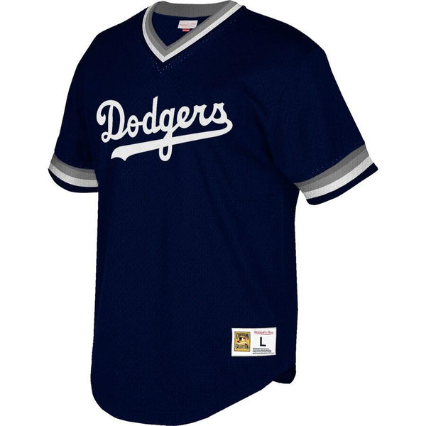 Los Angeles Dodgers Mitchell &amp; Ness Youth Cooperstown Collection Mesh Wordmark V-Neck Jersey – Royal 2019