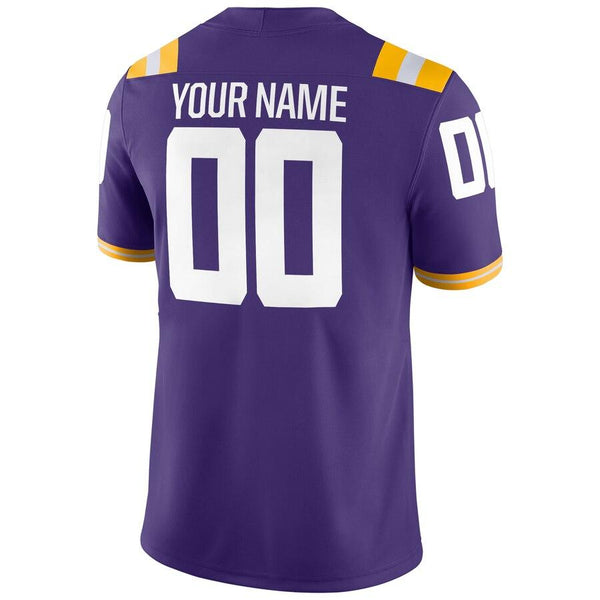LSU Tigers Football Custom Game Jersey – Purple 2019