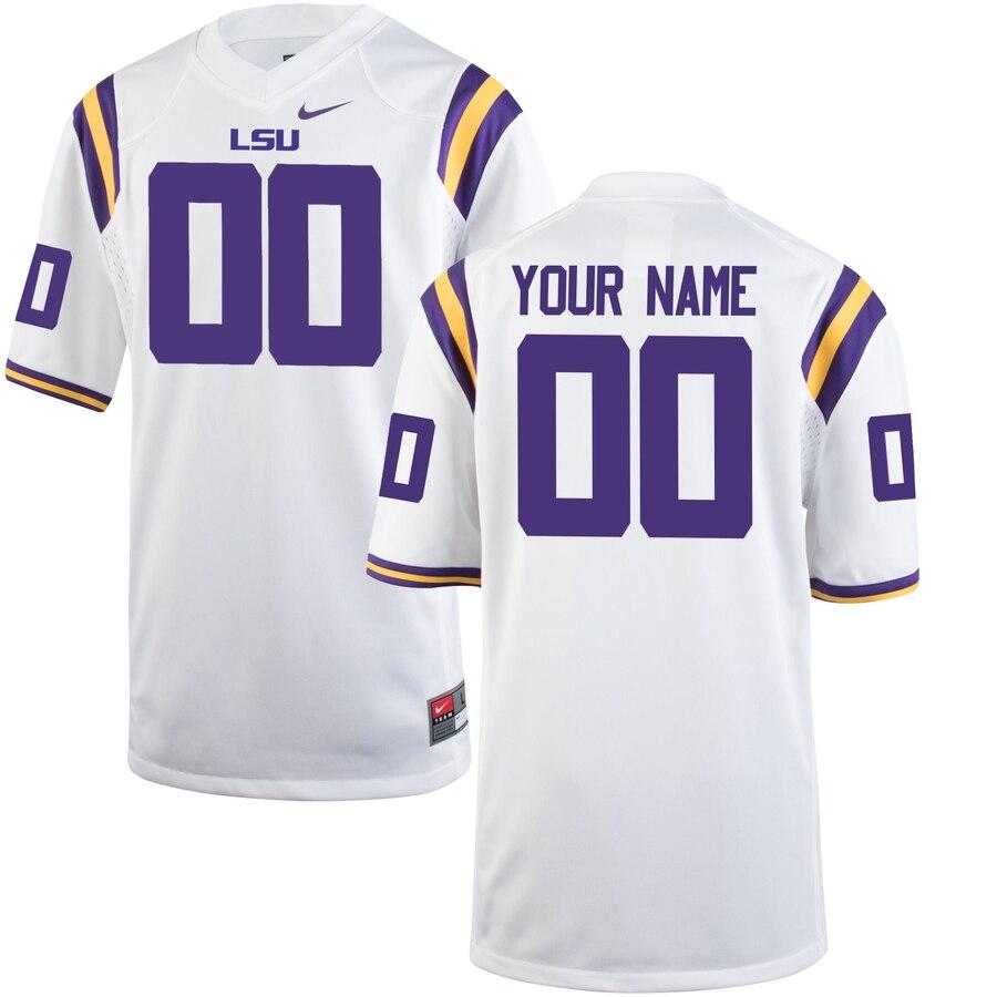 LSU Tigers Youth Custom Replica Jersey - White 2019