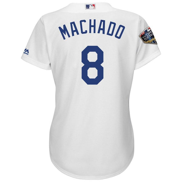 Manny Machado Los Angeles Dodgers Majestic Women's World Series Cool Base Player Jersey – White 2019
