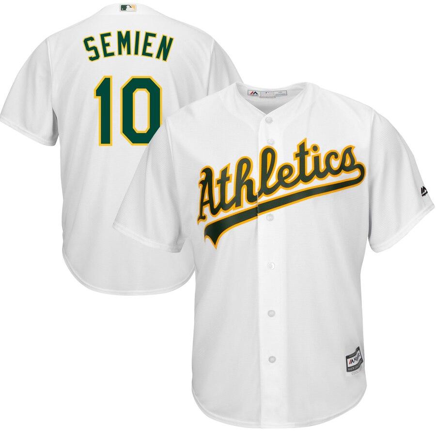 Marcus Semien Oakland Athletics Majestic Home Cool Base Player Jersey – White 2019
