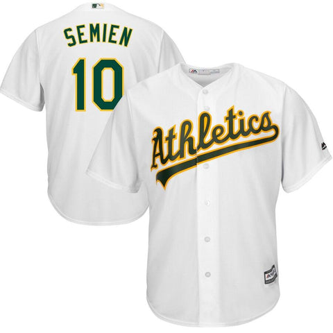 Marcus Semien Oakland Athletics Majestic Home Cool Base Player Jersey – White 2019