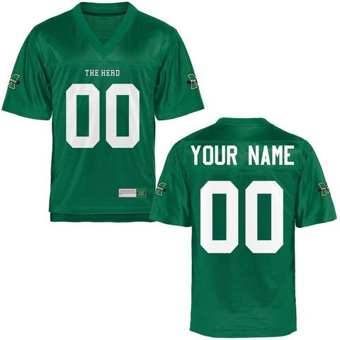 Marshall Thundering Herd Personalized Football Name &amp; Number Jersey - Green 2019