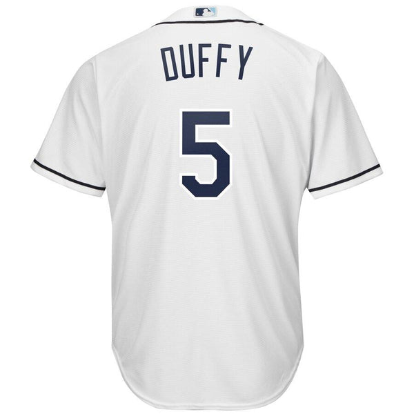 Matt Duffy Tampa Bay Rays Majestic Home Official Cool Base Player Jersey - White 2019
