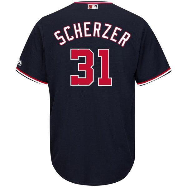 Max Scherzer Washington Nationals Majestic Alternate Official Cool Base Replica Player Jersey - Navy 2019