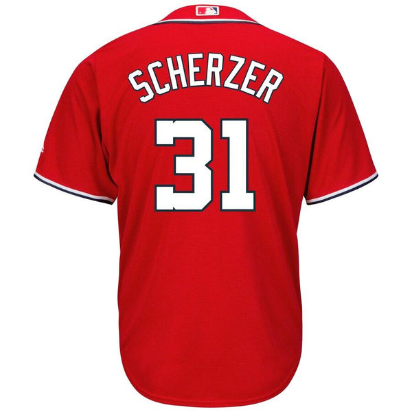 Max Scherzer Washington Nationals Majestic Cool Base Player Jersey - Scarlet 2019