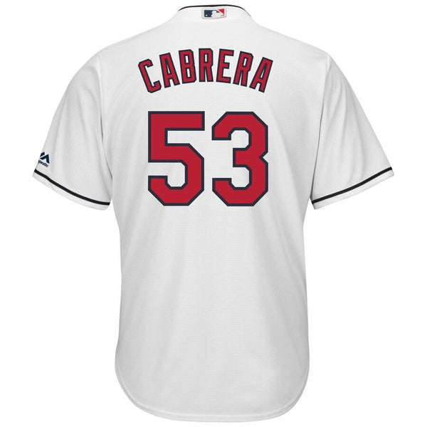Melky Cabrera Cleveland Indians Majestic Home Official Cool Base Player Jersey - White 2019