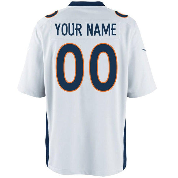 Men's Denver Broncos Customized Game White Jersey 2019