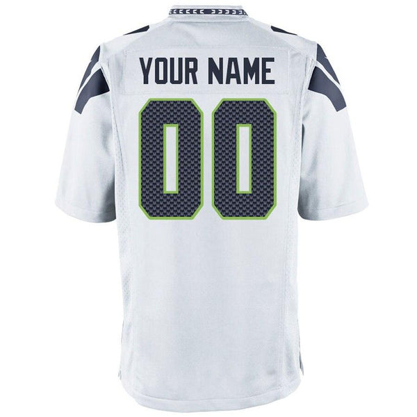 Men's Seattle Seahawks Customized Game White Jersey 2019