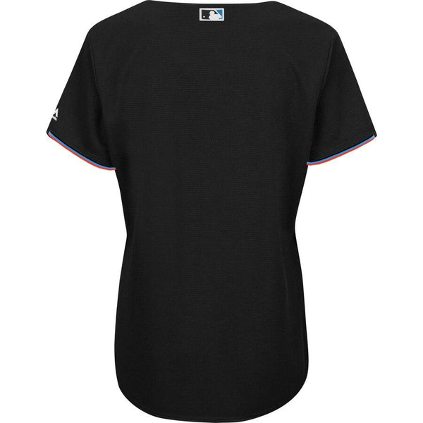 Miami Marlins Majestic Women's Alternate Team Cool Base Jersey - Black 2019