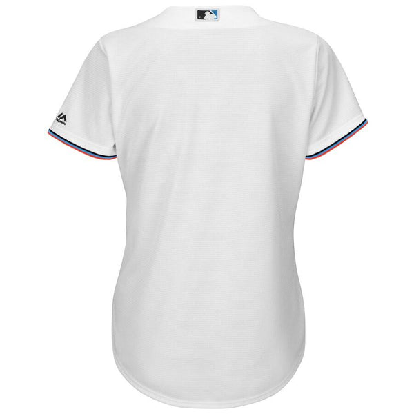 Miami Marlins Majestic Women's Home 2019 Official Cool Base Team Jersey – White 2019