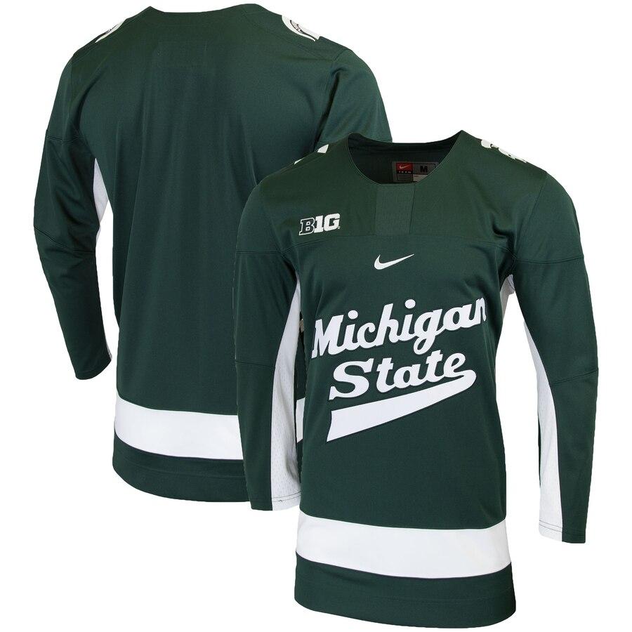 Michigan State Spartans Replica College Hockey Jersey – Green 2019
