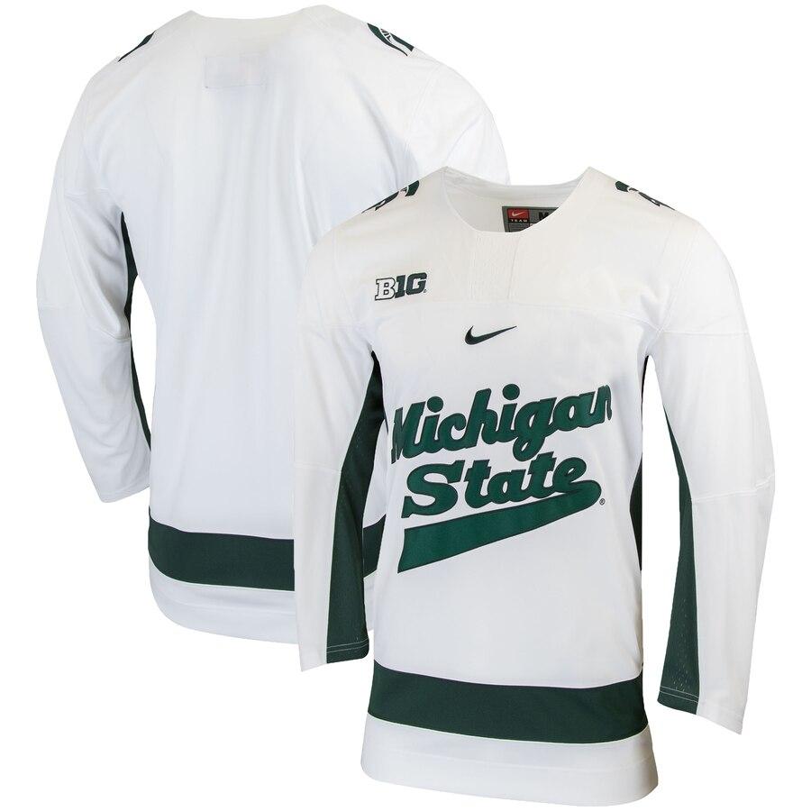Michigan State Spartans Replica College Hockey Jersey – White 2019