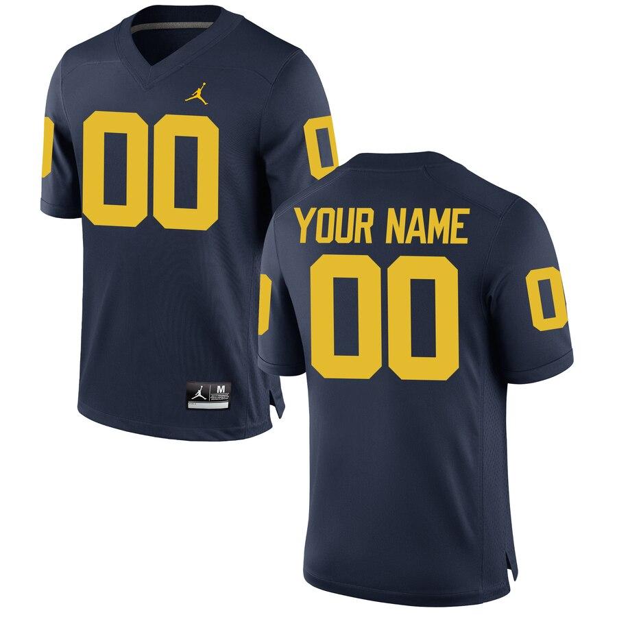 Michigan Wolverines Jordan Brand Custom Replica Football Jersey - Navy 2019