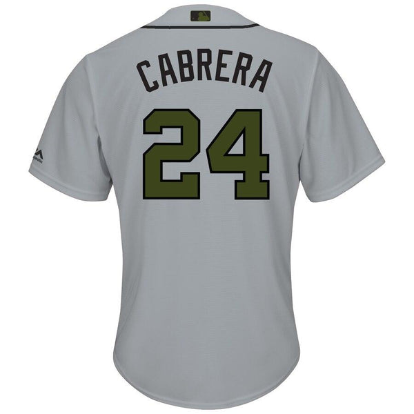 Miguel Cabrera Detroit Tigers Majestic Memorial Day Cool Base Player Jersey - Gray 2019