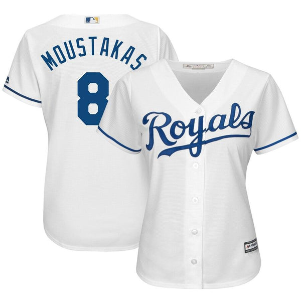Mike Moustakas Kansas City Royals Majestic Women's Cool Base Player Jersey - White 2019