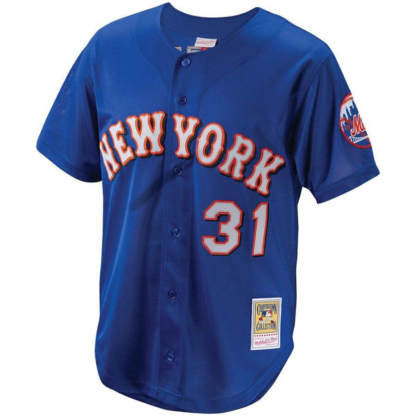 Mike Piazza New York Mets Mitchell &amp; Ness Cooperstown Collection Mesh Batting Practice Button-Up Jersey – Royal 2019