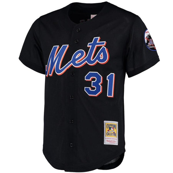 Mike Piazza New York Mets Mitchell &amp; Ness Cooperstown Collection Mesh Batting Practice Jersey - Black 2019