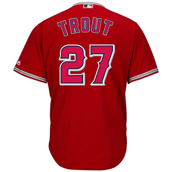 Mike Trout Los Angeles Angels Majestic Cool Base Player Jersey - Scarlet 2019
