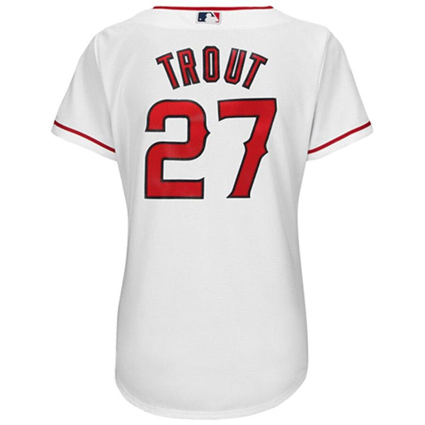 Mike Trout Los Angeles Angels Majestic Women's Cool Base Player Jersey - White 2019