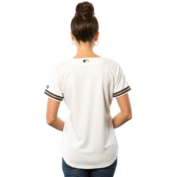 Milwaukee Brewers Majestic Women's Cool Base Jersey - White 2019