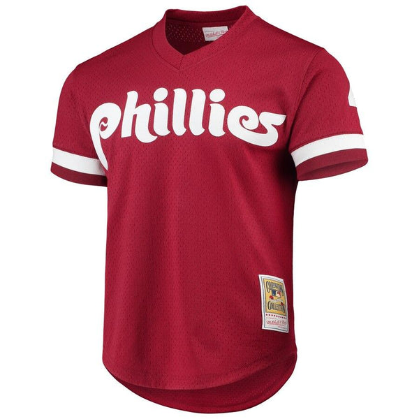 Mitchell &amp; Ness Lenny Dykstra Philadelphia Phillies Cooperstown Collection Mesh Batting Practice Jersey - Scarlet 2019