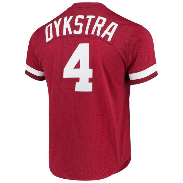 Mitchell &amp; Ness Lenny Dykstra Philadelphia Phillies Cooperstown Collection Mesh Batting Practice Jersey - Scarlet 2019