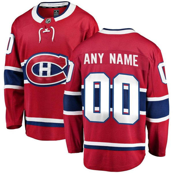 Montreal Canadiens Home Breakaway Custom Jersey - Red 2019