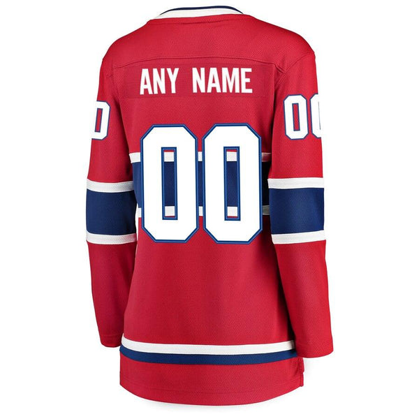 Montreal Canadiens Women's Home Breakaway Custom Jersey - Red 2019