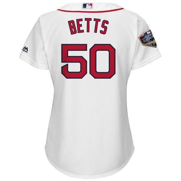 Mookie Betts Boston Red Sox Majestic Women's World Series Cool Base Player Jersey – White 2019