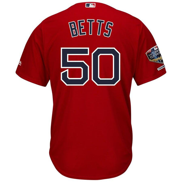 Mookie Betts Boston Red Sox Majestic World Series Champions Alternate Cool Base Player Jersey – Scarlet 2019