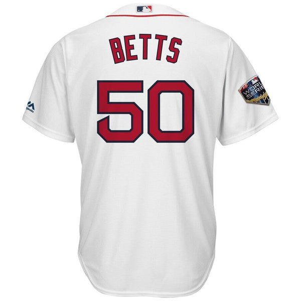 Mookie Betts Boston Red Sox Majestic World Series Cool Base Player Jersey – White 2019