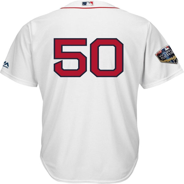 Mookie Betts Boston Red Sox Majestic World Series Cool Base Player Number Jersey – White 2019