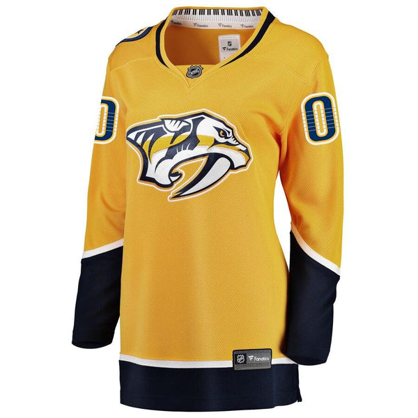 Nashville Predators Women's Home Breakaway Custom Jersey - Yellow 2019